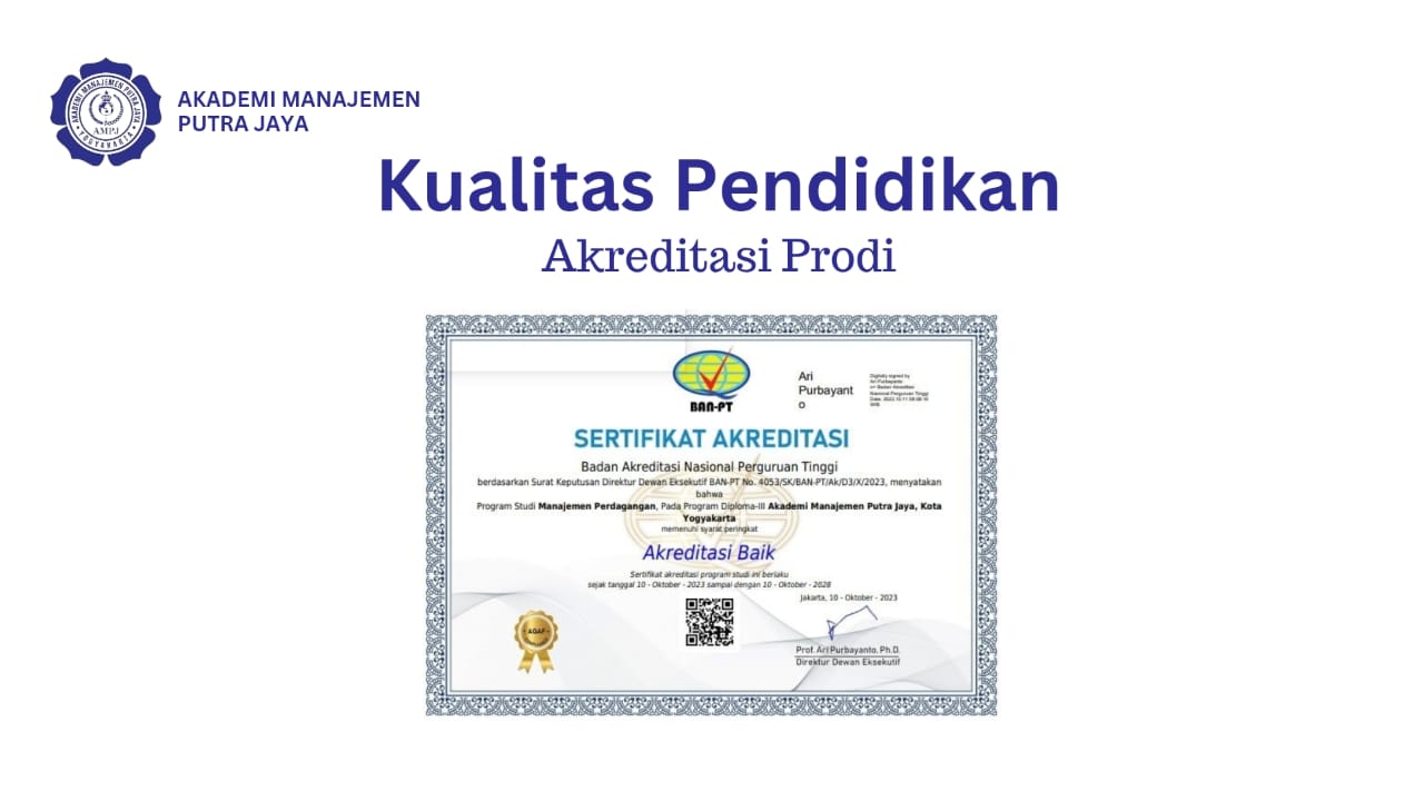 Sertifikat Akreditasi BAN-PT D3 Manajemen Perdagangan
